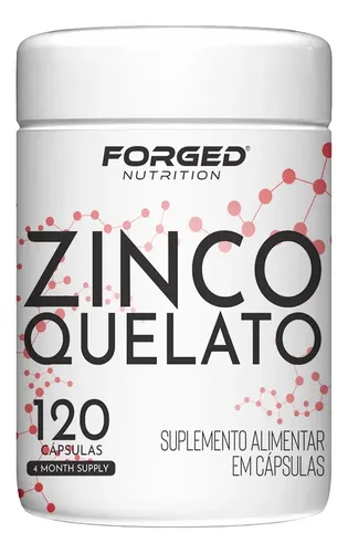Zinco Quelato 264% Máxima Concentração 120 Cápsulas – Forged Nutrition Sabor Sem Sabor