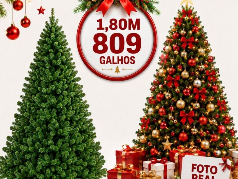 Árvore De Natal Pinheiro 1.80m 2.10m 2.40m 3.00m Super Cheia Premium Luxo Galhos Cheios Verde